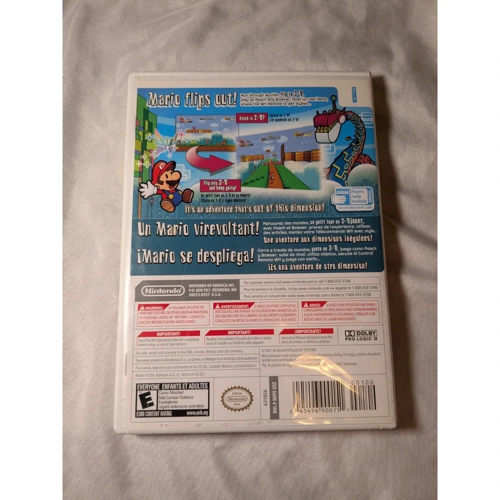Super Paper‎ Mario Nintendo Wii 2007 CIB